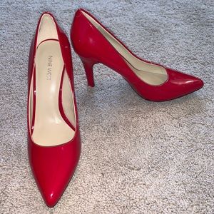Nine West Size 8.5 Pointed Toe Red Heels